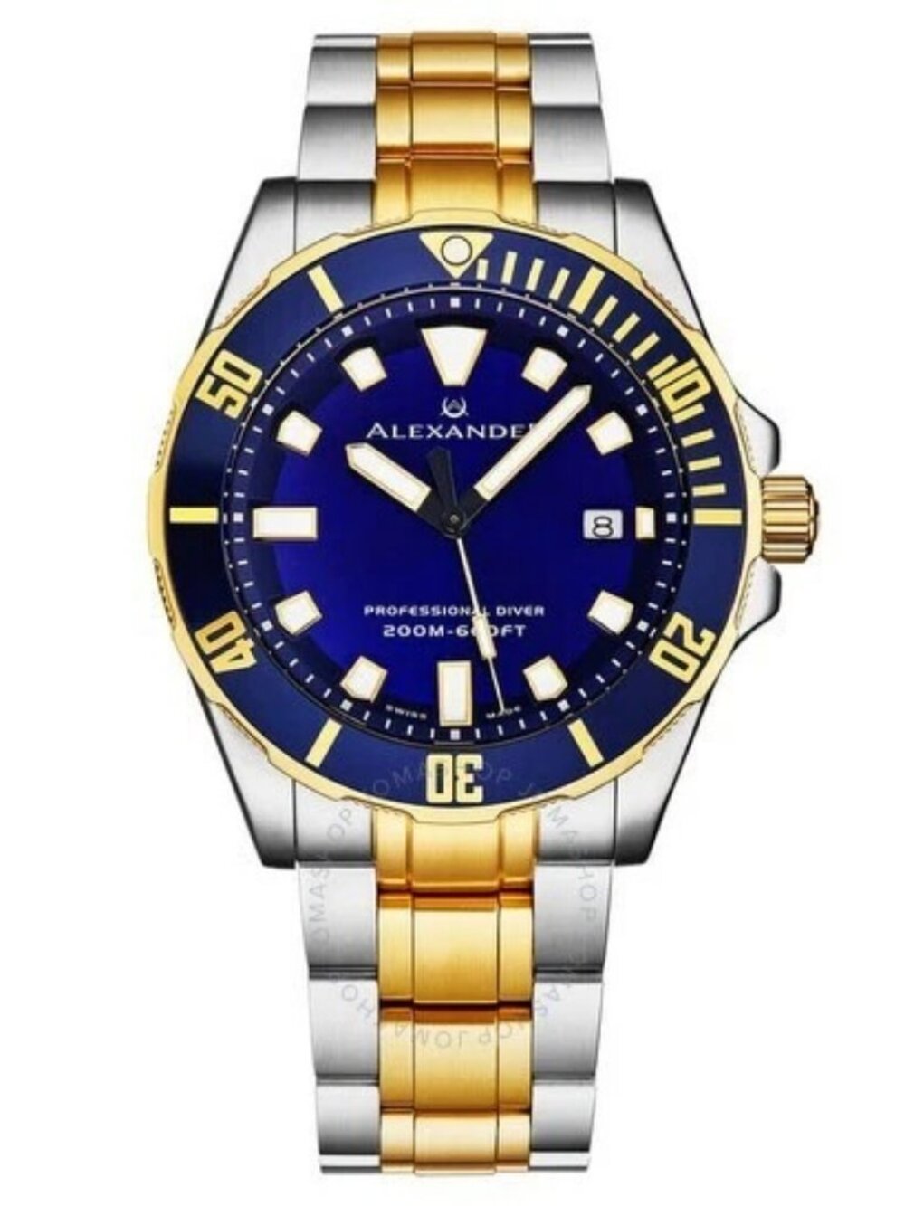Alexander Men's A501B Swiss Quartz Diver Blue Dial 42mm